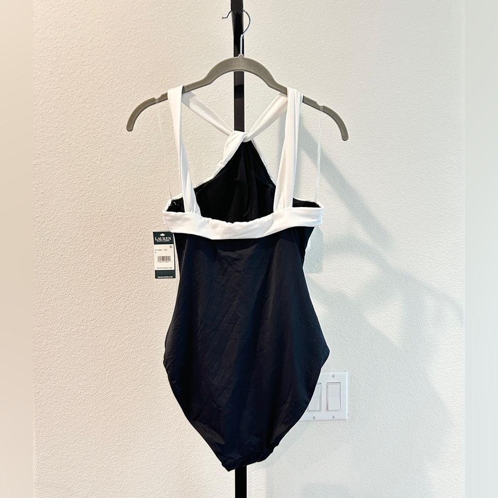 LAUREN Ralph Lauren Bel Air High Neck One-Piece Swimsuit, Size 8, New with Tag - Picture 4 of 11